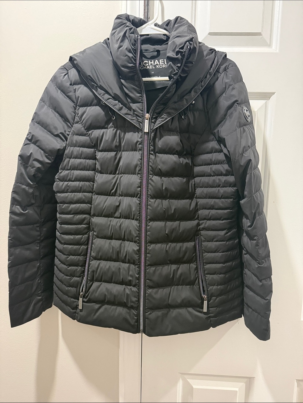 Michael Kors Black Quilted Hooded Puffer Jacket